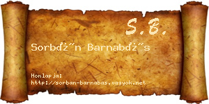 Sorbán Barnabás névjegykártya